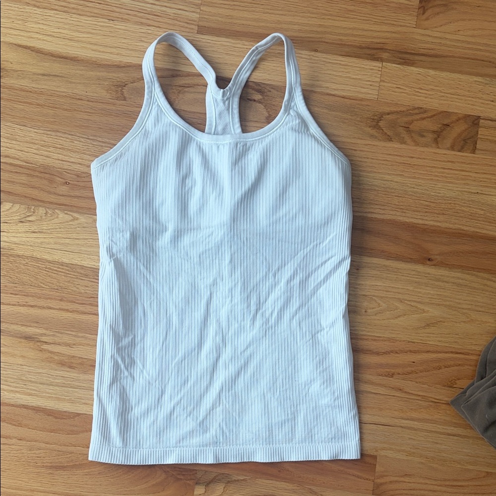 lululemon athletica White Ribbed Tank Top